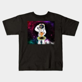 Astronaut with Spaghetti and Black HOles Kids T-Shirt